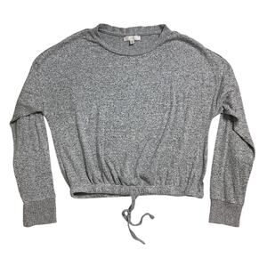 Ultra Flirt Women Sweater size S Gray Rayon Blend Thin Plain Crew Neck